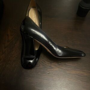 Stuart Weitzman Patent Black Heels Curveblock 85 pumps